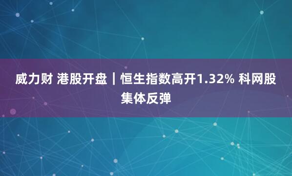 威力财 港股开盘｜恒生指数高开1.32% 科网股集体反弹